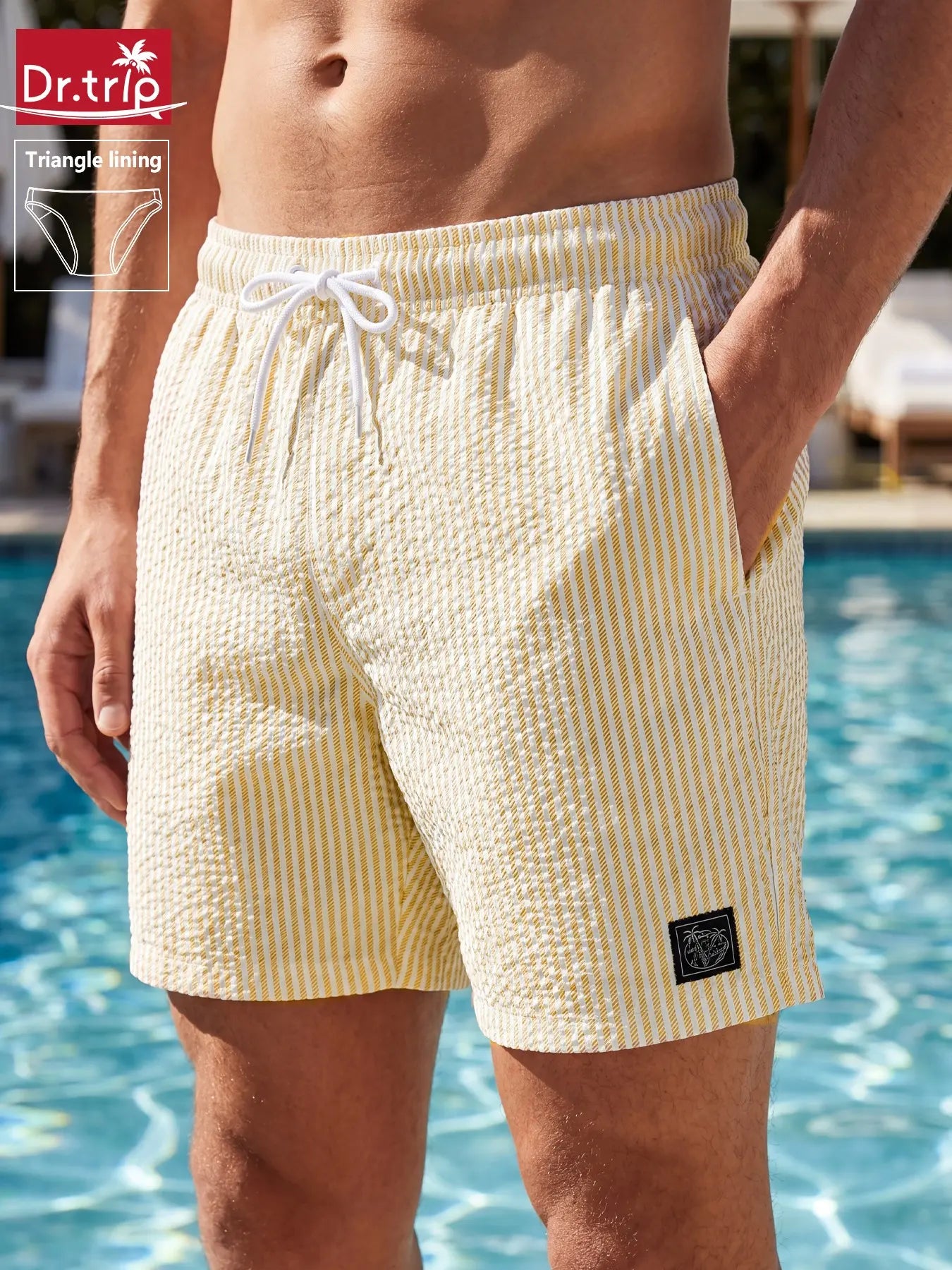 Men'S Regular Fit Palm Tree Print Boxer Brief Swim Shorts, Casual Comfy Breathable Swim Shorts for Summer, Men'S Swimwear for Beach Vacation