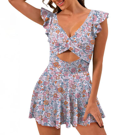 One Piece Tummy Control V Neck Wrap Swimwear