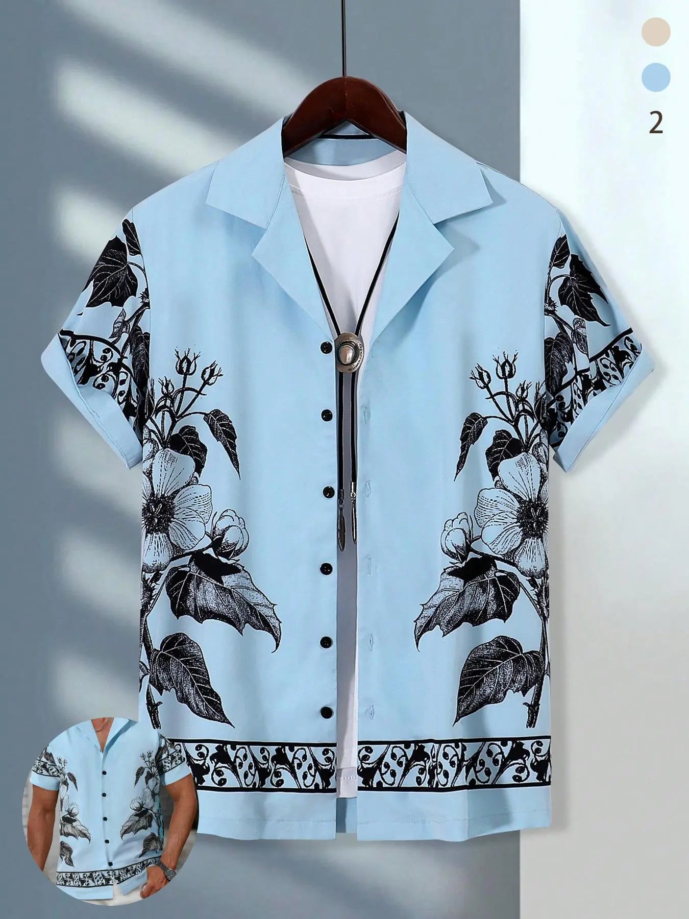 Men's Hawaiian Short Sleeve Button Lapel Summer Shirt