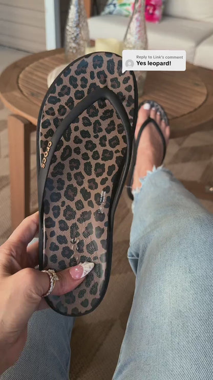 Crocs Women's Miami Round Toe Flip Flops - Floral and Animal Prints