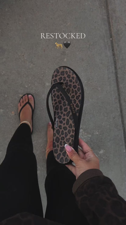 Crocs Women's Miami Round Toe Flip Flops - Floral and Animal Prints